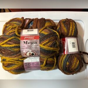 Premier Mega Yarn - Brown, Yellow, and Gray